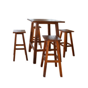 Teak Table Set + Stool Bar